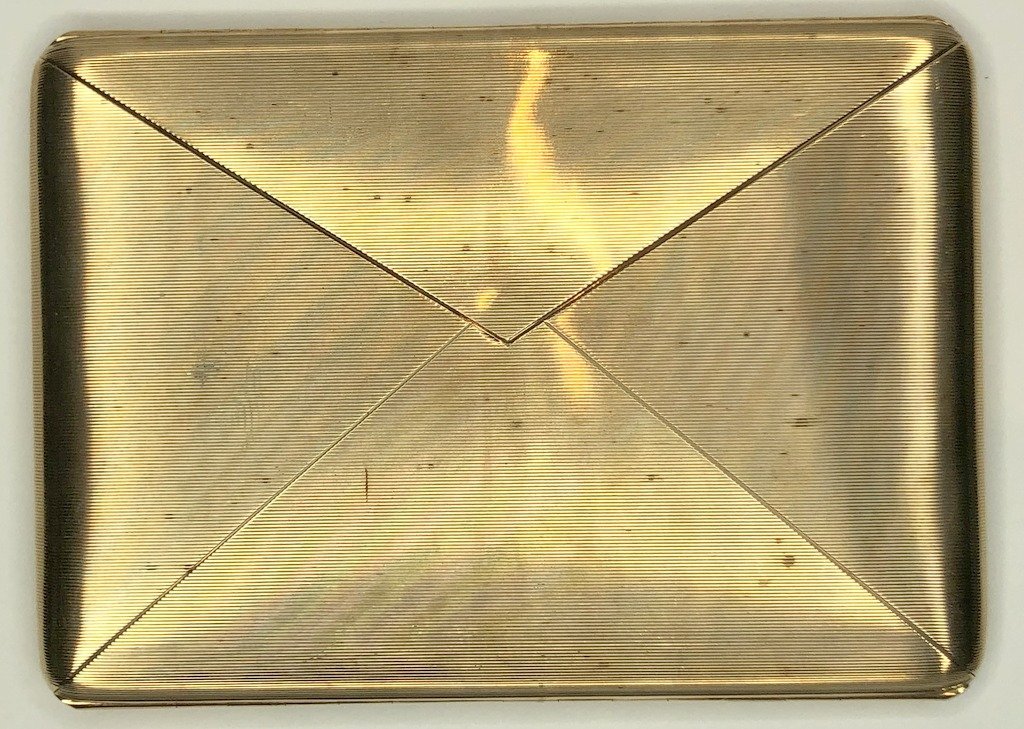 9ct gold Dodge family cig case, w/cars, factories (1 of 10)