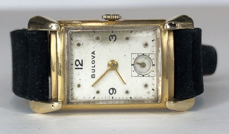 14k gold Bulova Art Deco wristwatch: 14k gold Bulova Art Deco wristwatch