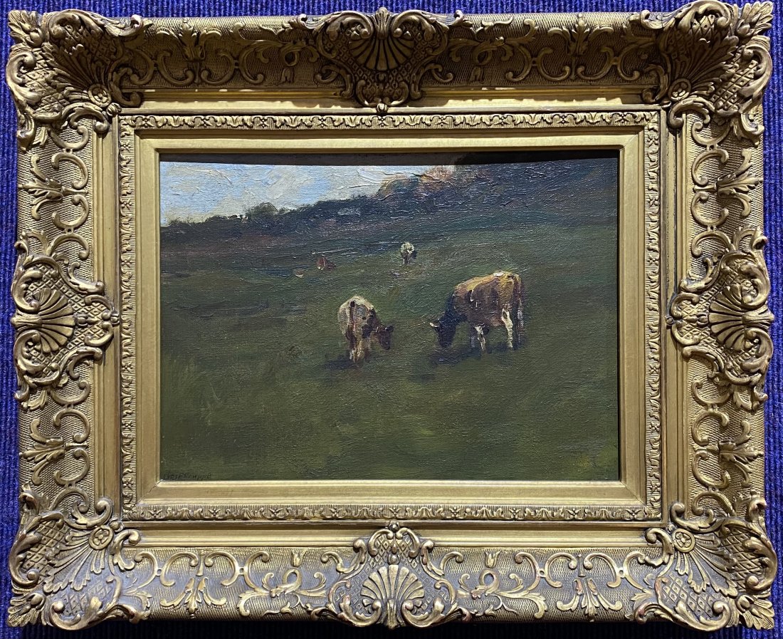 Painting of cows by Charles P. Gruppe, c1900 (1 of 4)