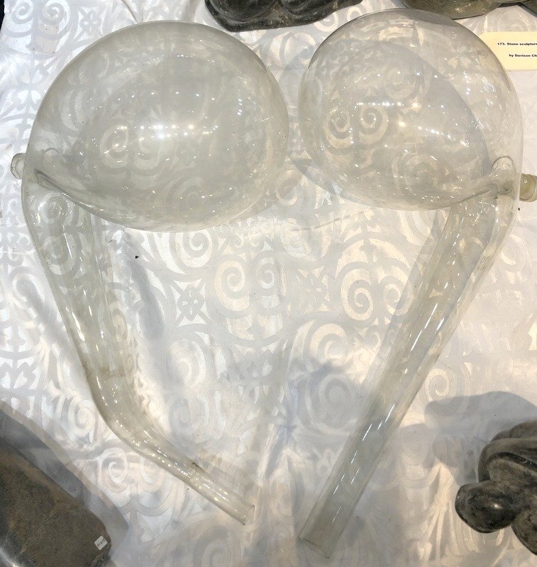 Two large antique glass lab decanters (1 of 4)
