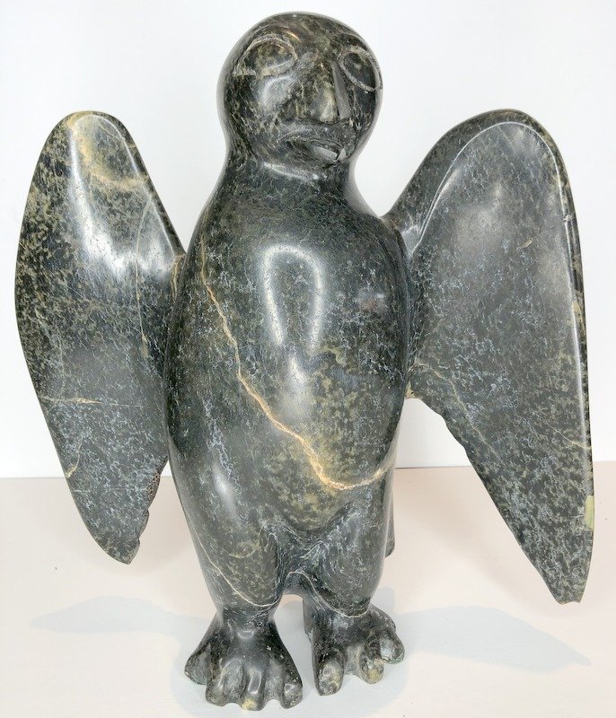 Stone tribal sculpture of an eagle (1 of 7)