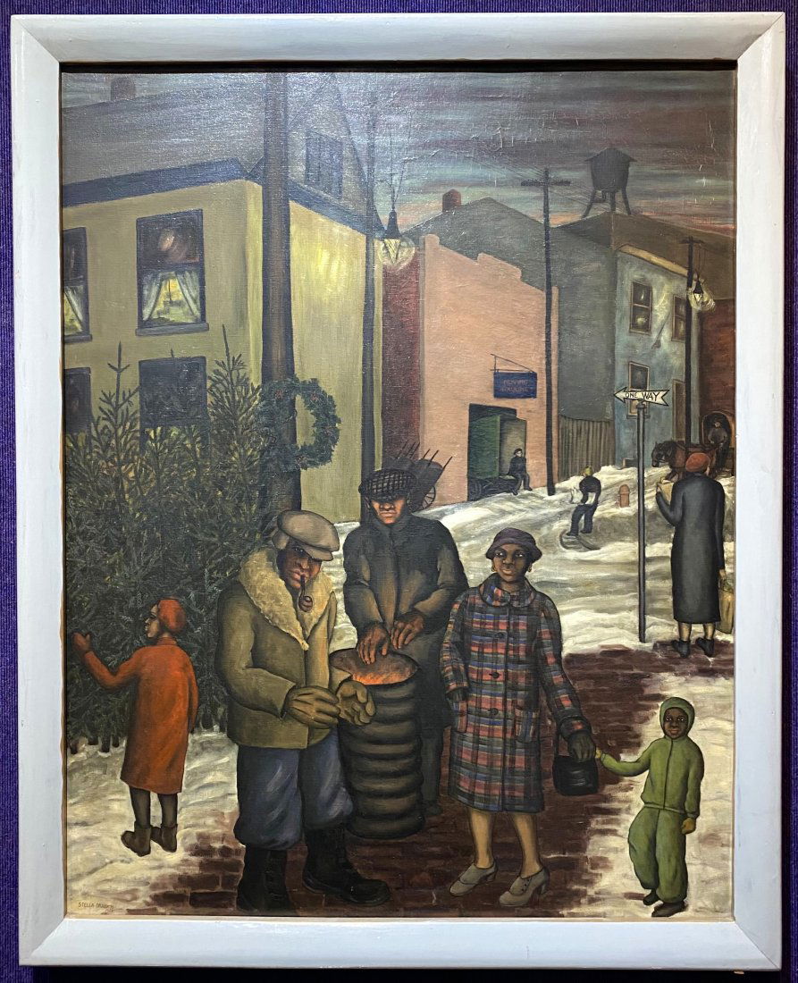 Ptg by Stella Drabkin, Christmas tree sellers,1939 (1 of 8)
