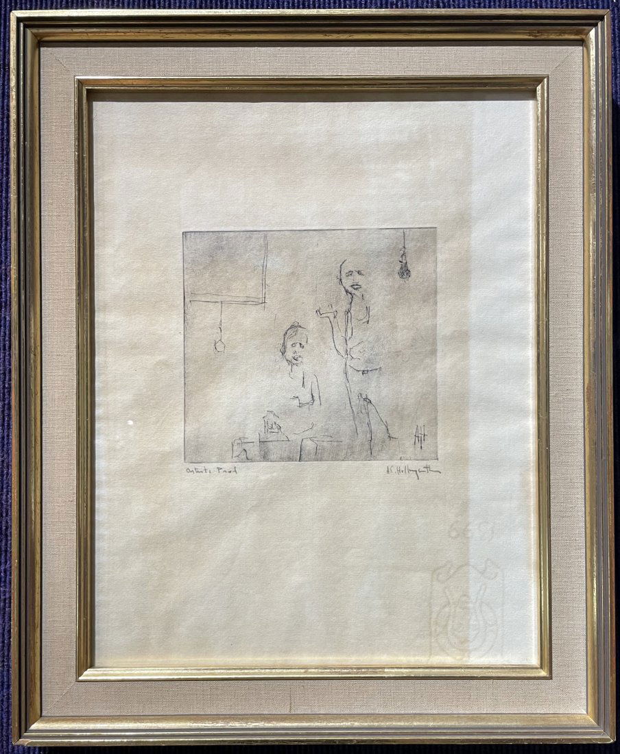 Alvin Hollingsworth etching of two figures (1 of 6)