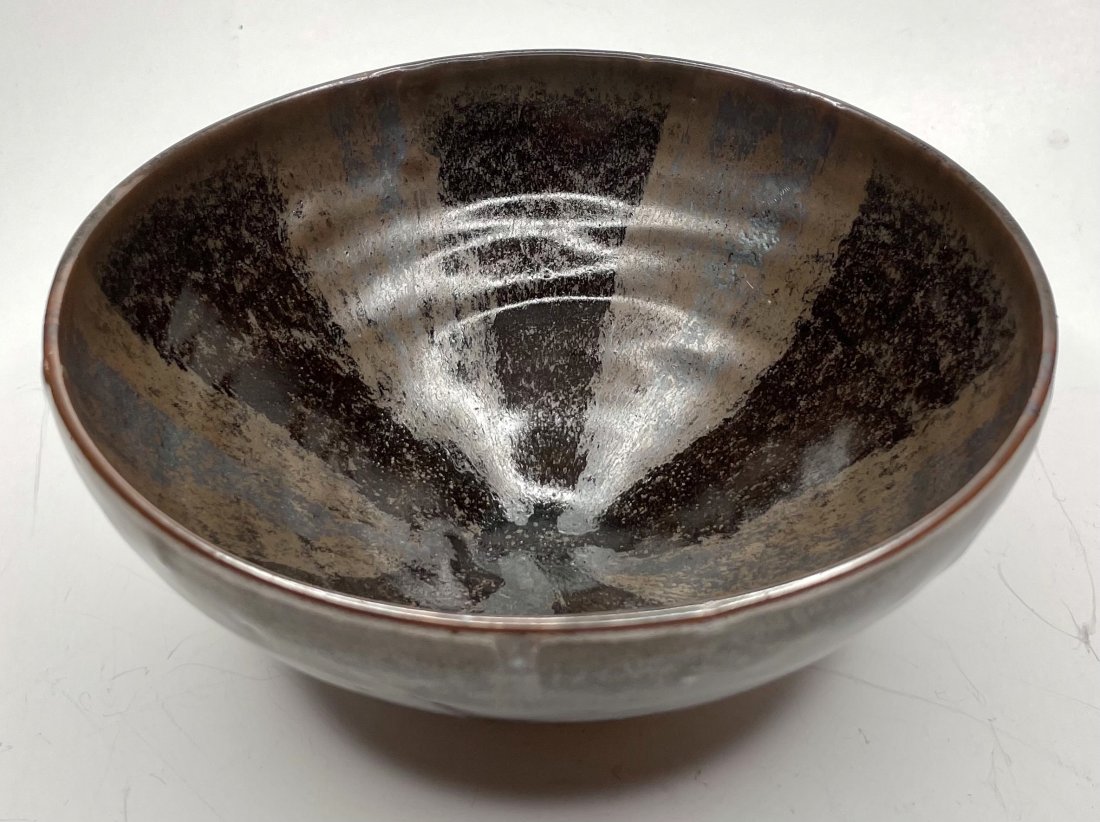 Chinese jian ware bowl, pinwheel glaze (1 of 10)