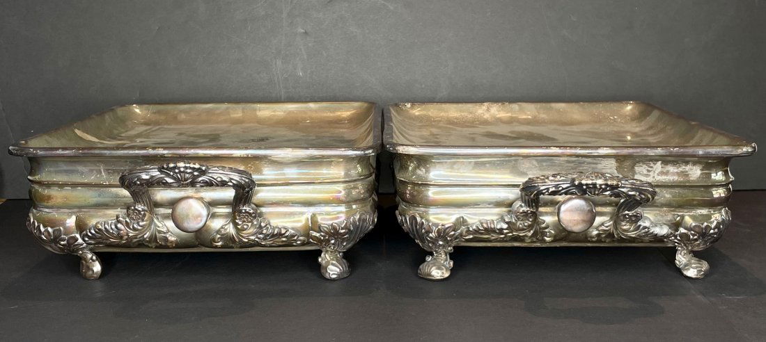 One pair silver on copper servers, c1834 Palais Royale (1 of 11)