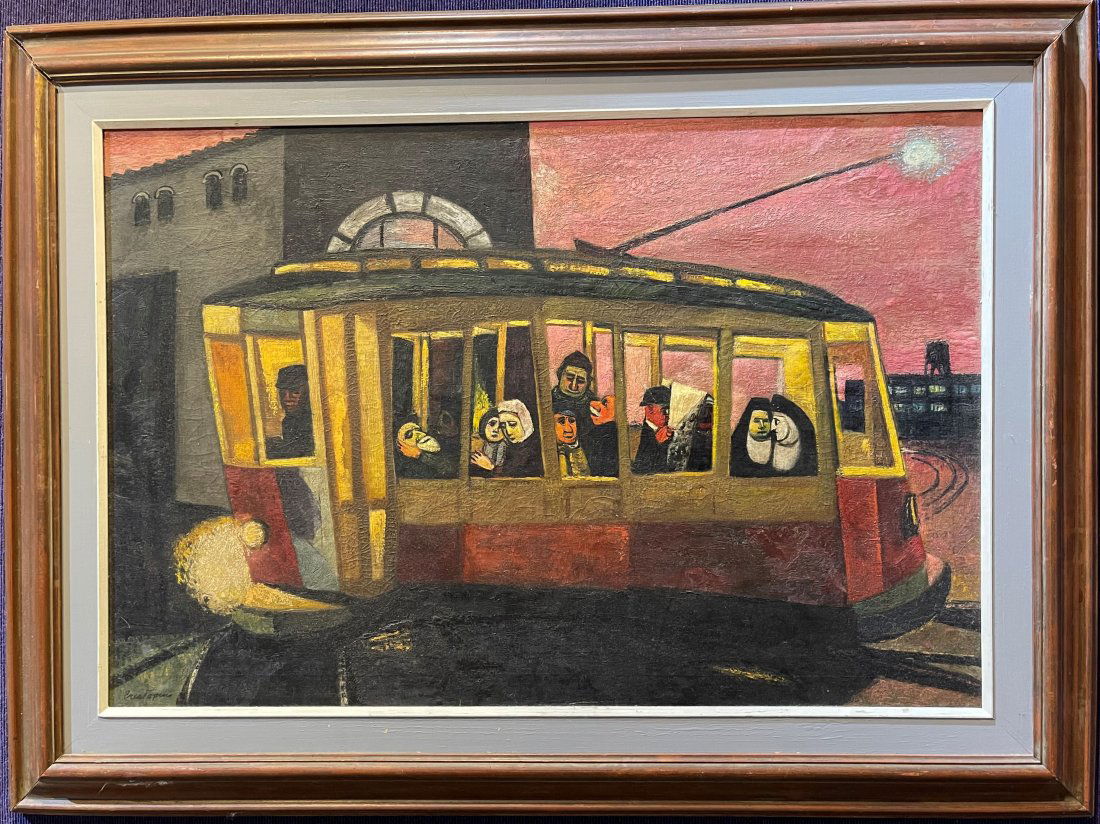 Painting by Gregorio Prestopino, The Trolley. (1 of 11)