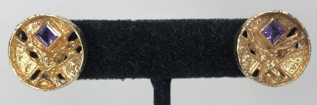 14k modernist gold earrings, 6.25 dwts (1 of 5)