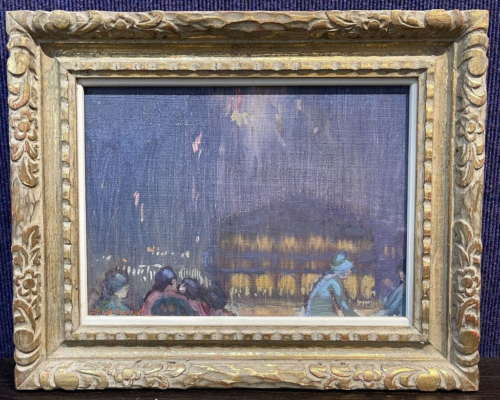 Important WWI ptg of fireworks by Lucile Howard, c1918 (1 of 9)