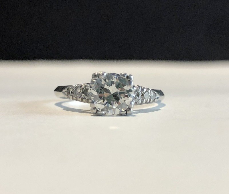 Platinum & diamond ring, 1.07 cts GIA, 3.05 dwts (1 of 11)