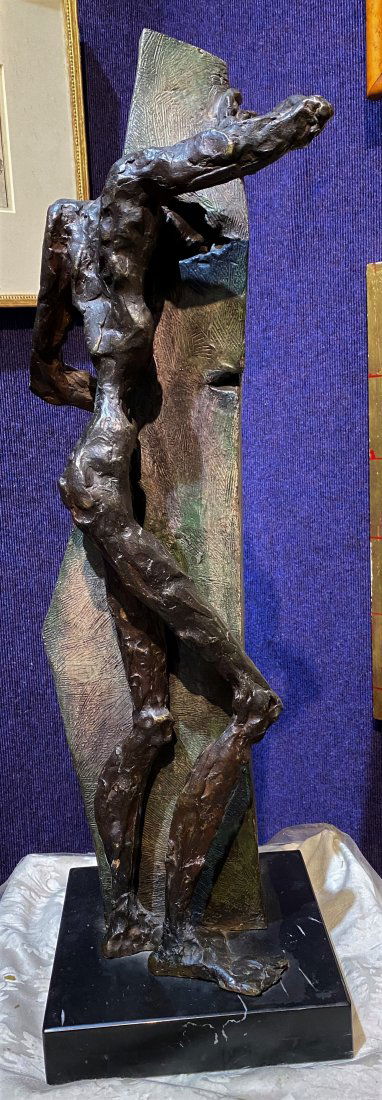 Bronze of man and rocks by Tere Metta, c1980 (1 of 13)