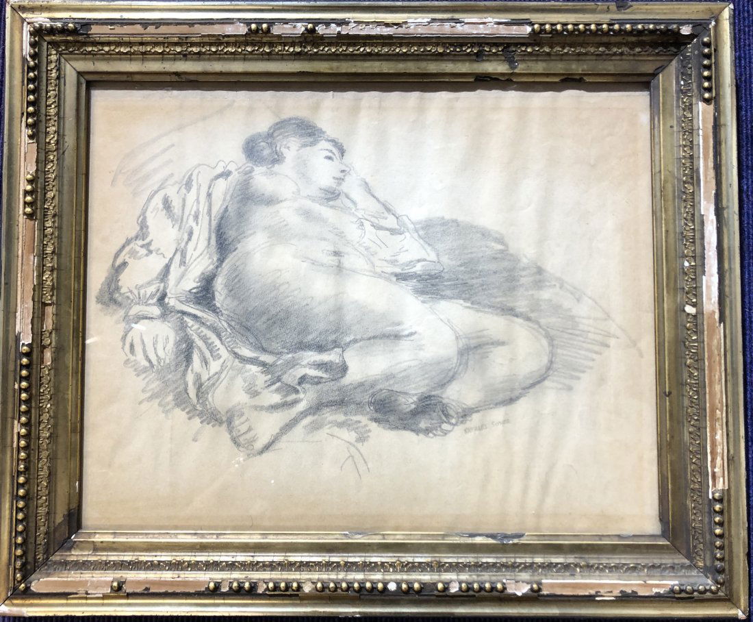 Drawing of nude by Raphael Soyer: Drawing of nude by Raphael Soyer Drawing: 14" x 11" Frame: 17.75" x 14.75" Raphael Soyer (Source: wiki) Raphael Zalman Soyer (December 25, 1899 - November 4, 1987) was a Russian-born American painter,