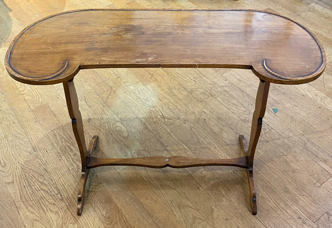Kidney shaped wood side table (1 of 5)