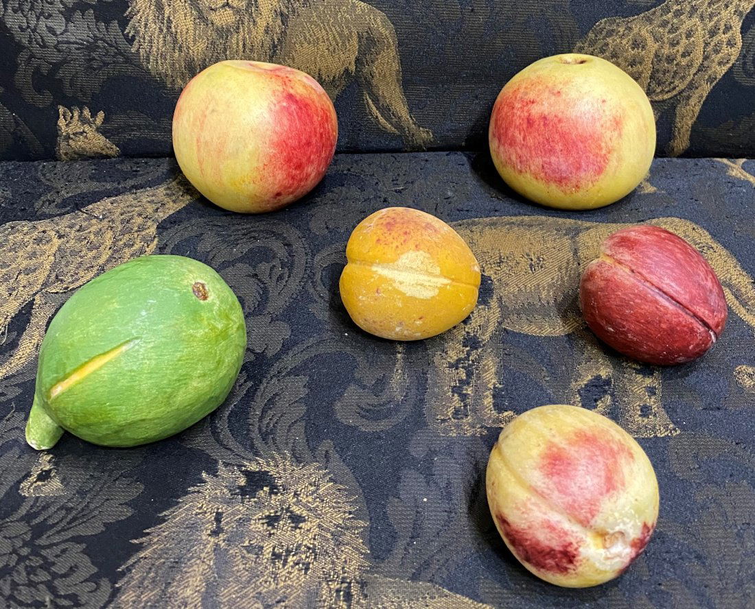 Marble fruit: Marble fruit Provenance From the Estate of Laura Odell, who is credited with designing the kitchen of Calvin Klein. Laura Odell was a world famous kitchen designer in NYC, and was often mentioned in t