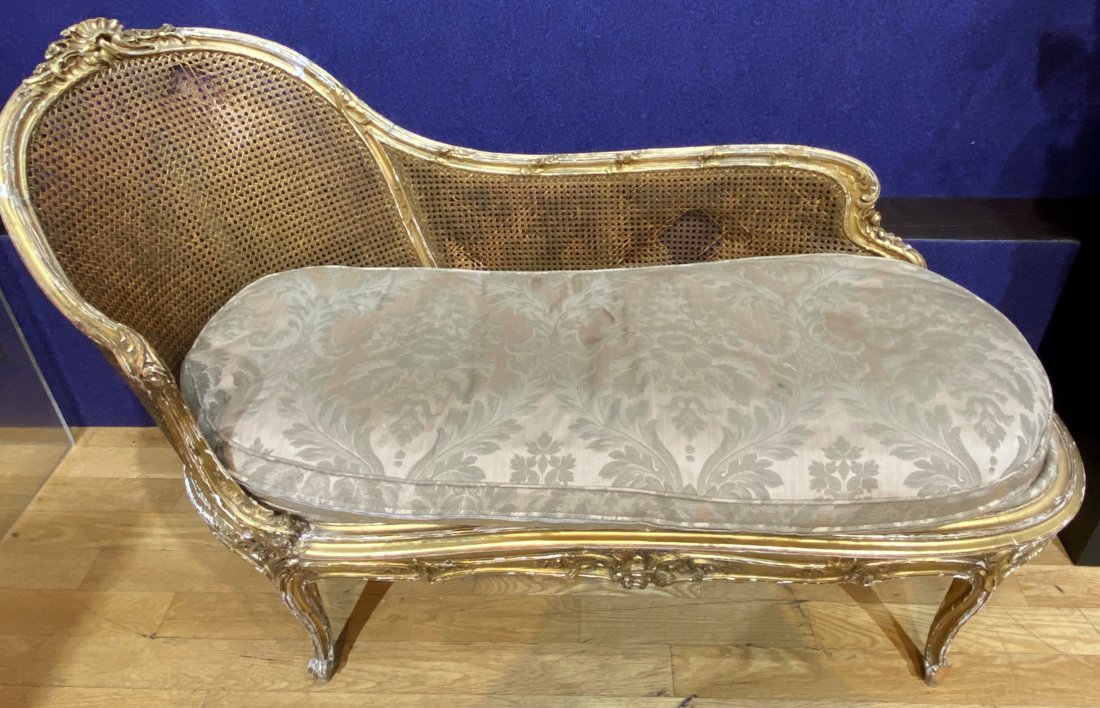 Louis XV style caned fainting couch: Louis XV style caned fainting couch 59"L x 24.5"W x 34"H