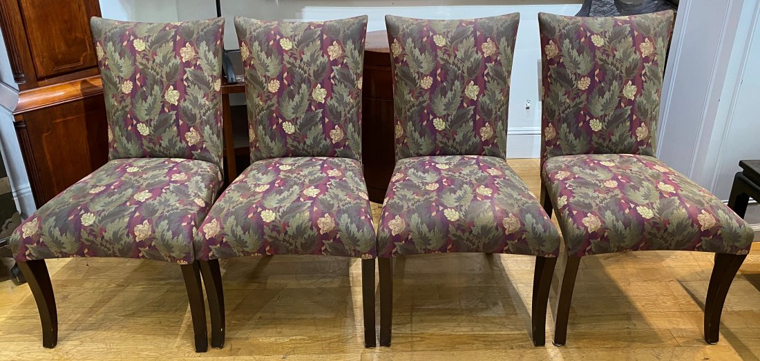 Set of four chairs by John Hutton for Donghia: Set of four chairs by John Hutton for Donghia H: 36" x W: 18" x D: 23" John Hutton (Source: Wiki) John Andrew Hutton (December 17, 1947 - August 17, 2006) was an American furniture designer best known