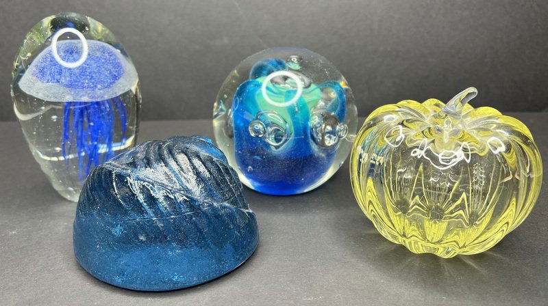 Four glass paperweights (1 of 5)
