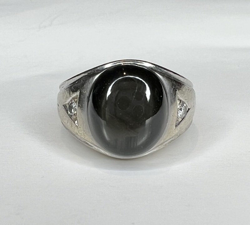 14k mans diamond star diopside ring, 7.85 dwts (1 of 6)