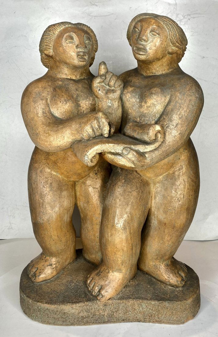 Ceramic sculpture by Juan Cruz Reyes, dated 1951 (1 of 13)