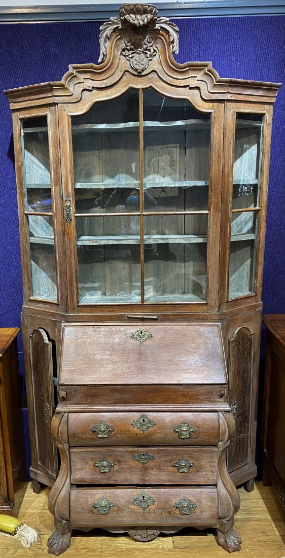 French Provincial style secretary bookcase, c1900 (1 of 8)