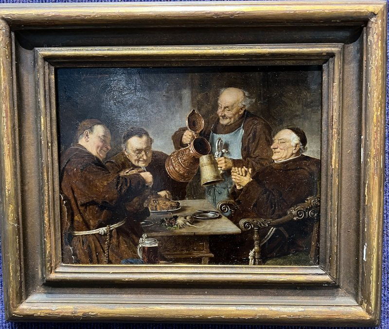 Painting of monks dining after Eduard von Grutzner (1 of 11)