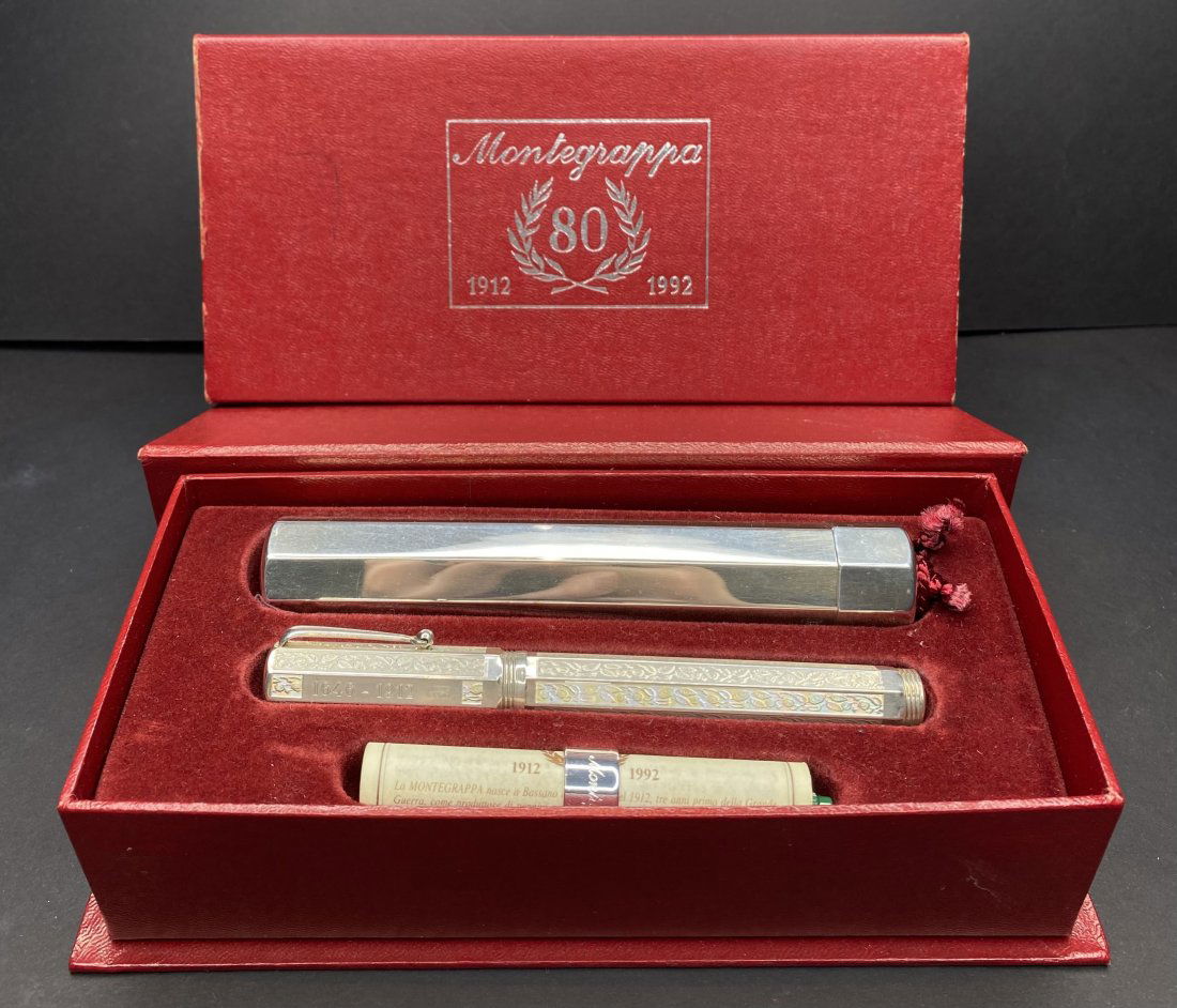 Montegrappa 80th ann. Silver pen & case (1 of 14)