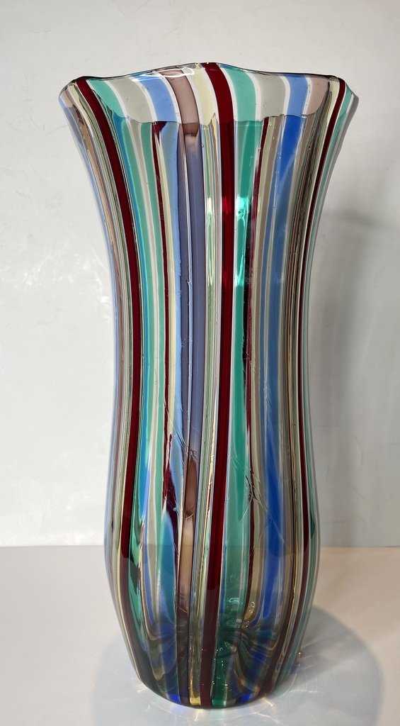 Venini vase signed acid etched 12.5 inches high (1 of 8)