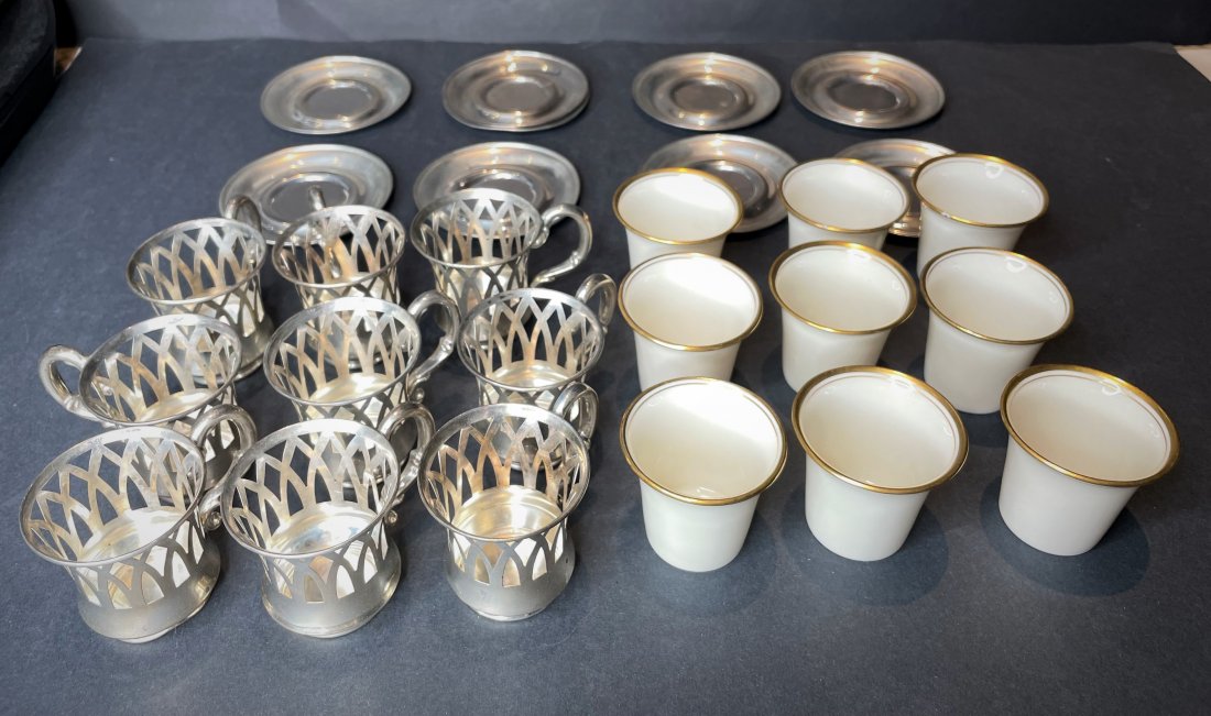 Lenox Ster silver set of 9 demi-tasse: Lenox Ster silver set of 9 demi-tasse