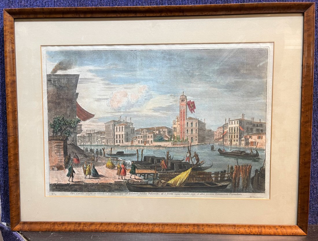 18th cen colored etch Grand Canal by Michele Marieschi (1 of 13)
