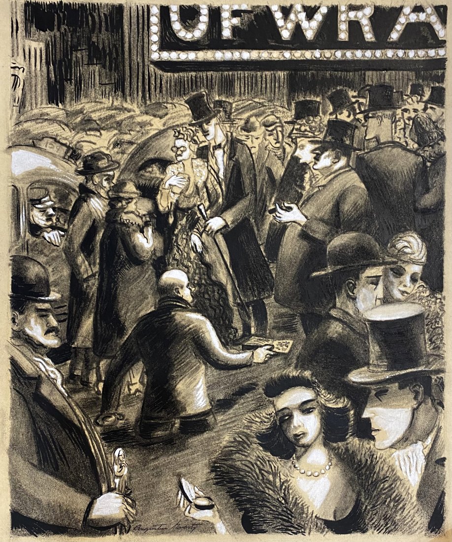 Charcoal drawing of Broadway by Augustus Goertz (1 of 7)