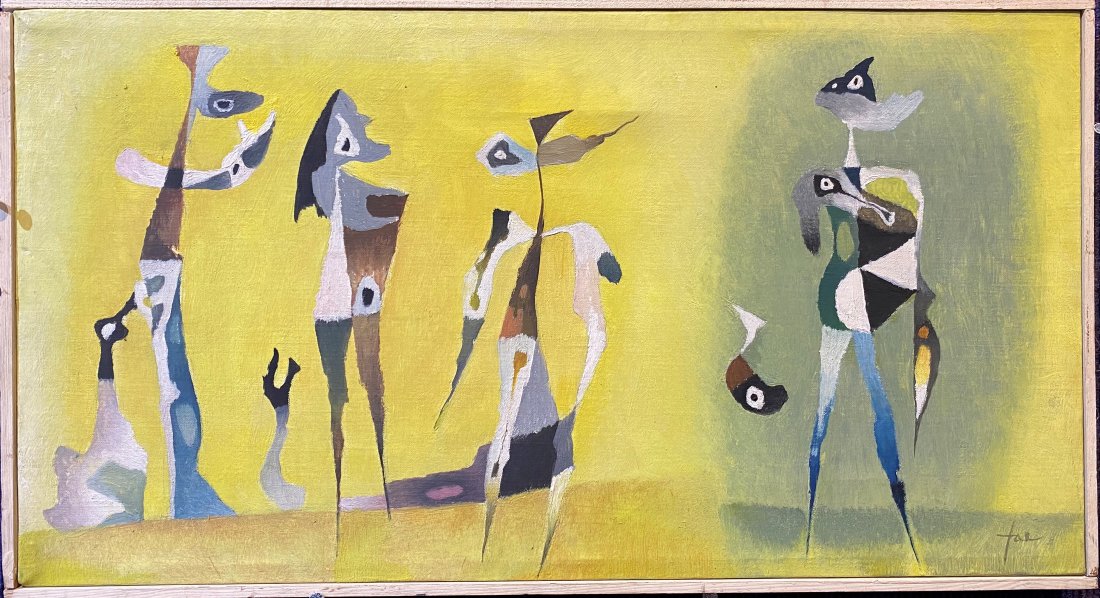 Painting by Hans Jaenisch, Ensemble Geist, d1955 (1 of 6)