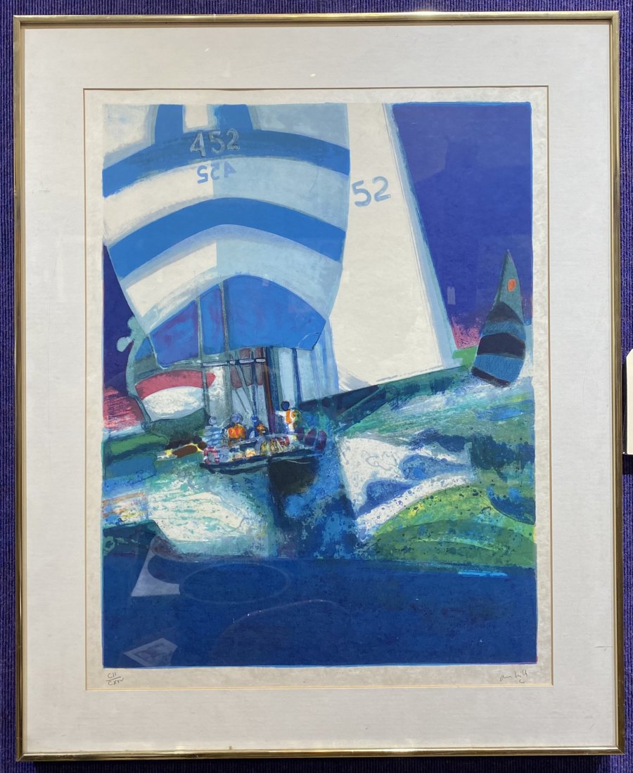 Lithograph of sailboat by Paul Ambille (1 of 8)