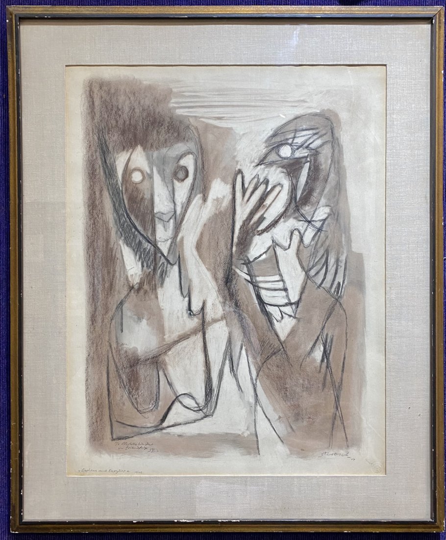 Drawing of Orpheus & Eurydice by Kurt Roesch, d1948 (1 of 7)