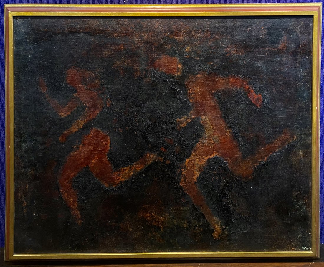 Large painting by A. Moniuszka, Biegacze (Runners) (1 of 6)