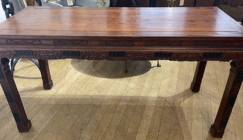 Chinese wood altar table, lacquer highlights (1 of 9)