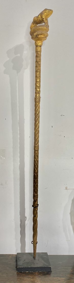 Asante linguist staff, frog & cobra finial (Ghana) (1 of 8)