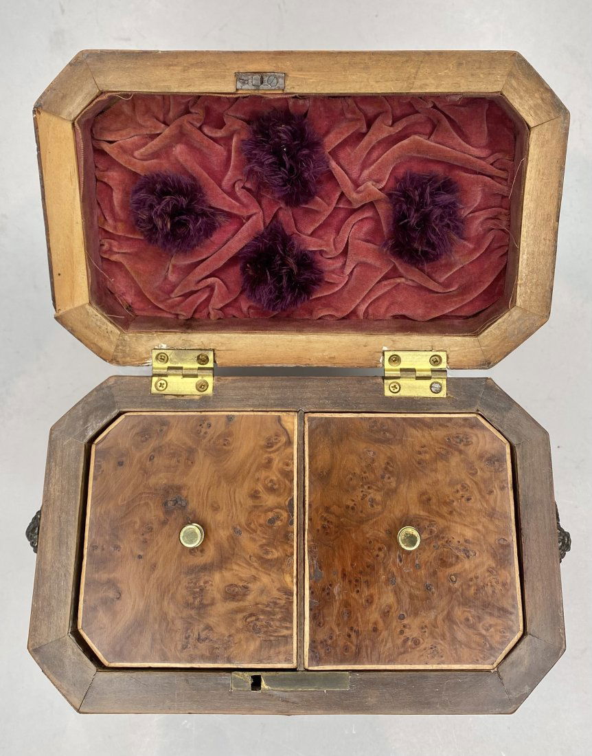 Burled wood 19th century tea caddy (1 of 15)