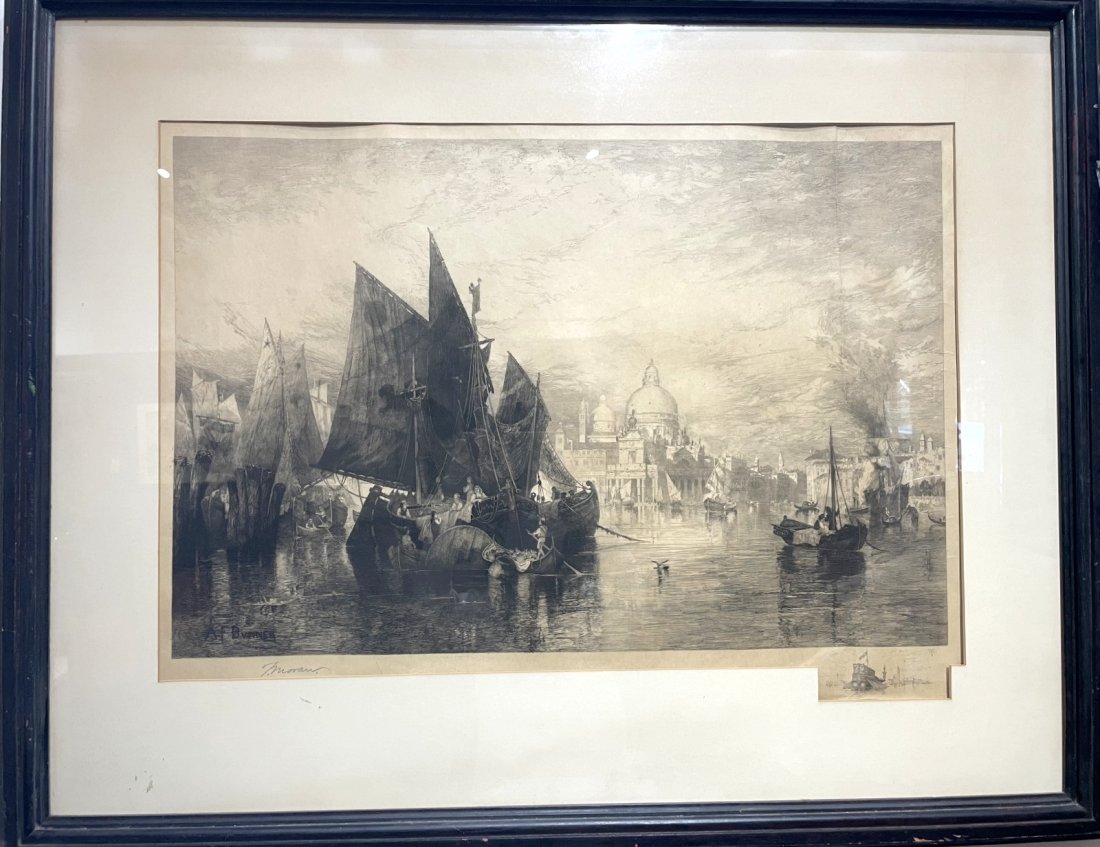 19thc Venice painting engraved by Thomas Moran (1 of 6)