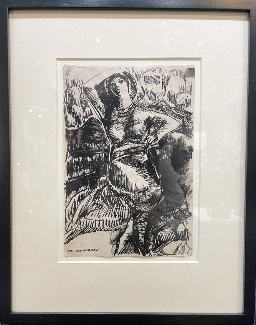 Ink drawing of a dancer by Carl Sprinchorn, c1916 (1 of 6)