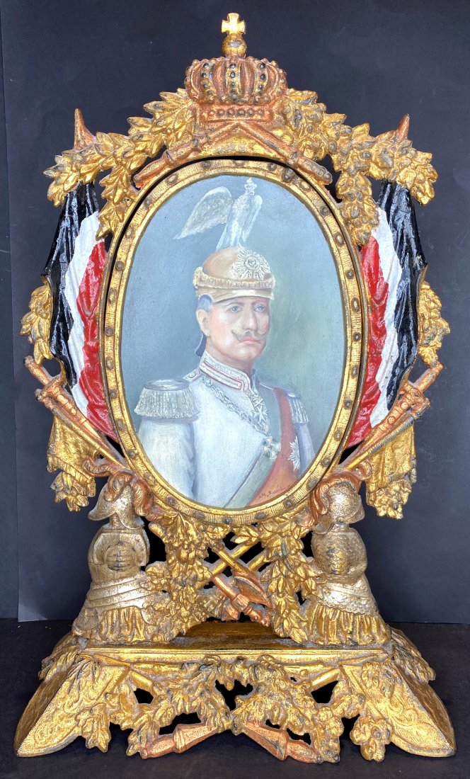 Cast iron framed Kaiser Wilhelm II, dated 1915 (1 of 8)