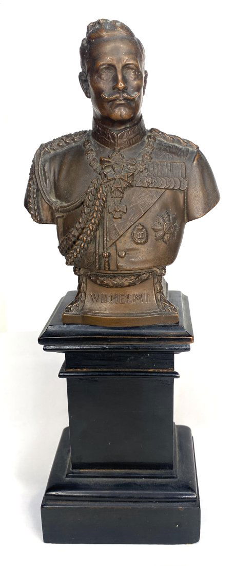 Zinc bust of Kaiser Wilhelm, signed Wegener d1914 (1 of 11)
