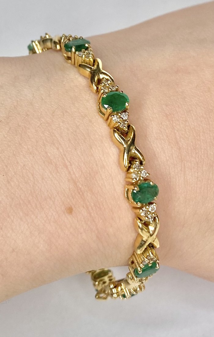 14k emerald diamond bracelet, 10.2 dwts (1 of 6)