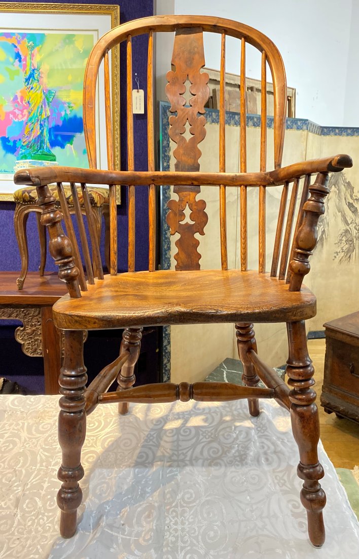 19thc Victorian wooden Windsor armchair (1 of 3)