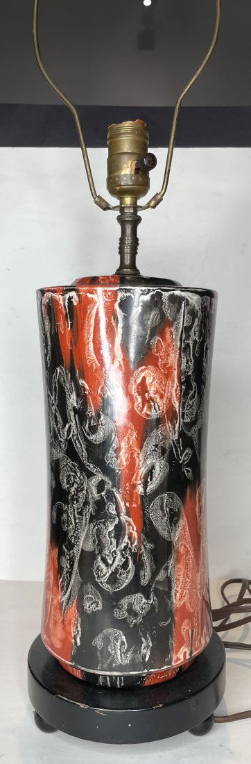 Mid-century modern hand-painted ceramic lamp (1 of 7)