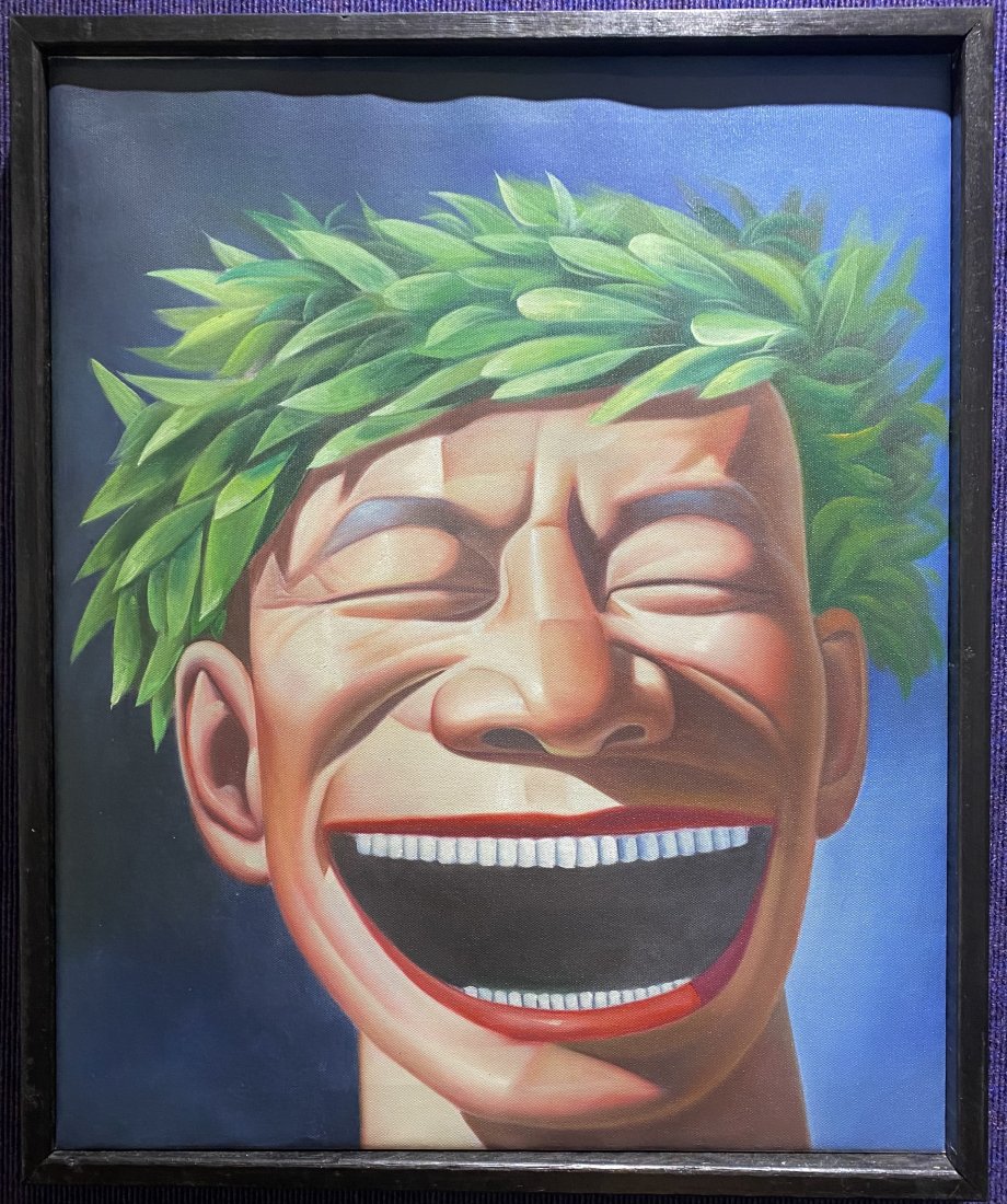 Chinese contemporary painting of laughing man (1 of 8)