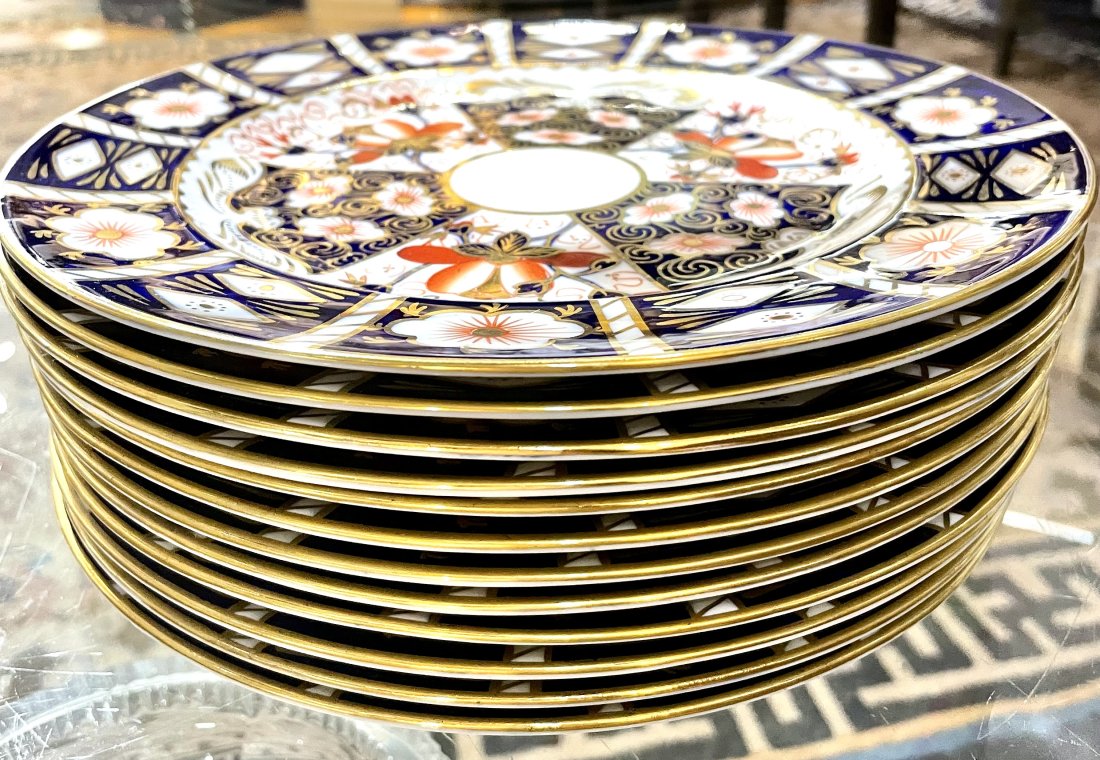 Set of 12 Royal Crown Derby, Tiffany & Co plates (1 of 7)