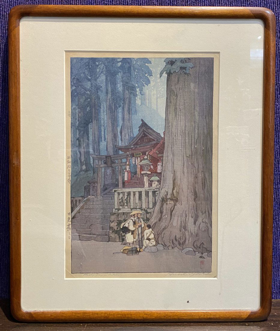 Woodblock by Hiroshi Yoshida, Misty Day (1 of 9)