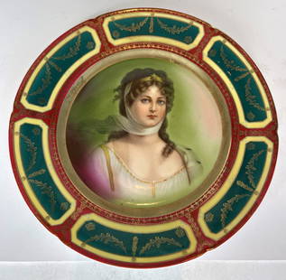 Austrian Royal Alma portrait plate: Austrian Royal Alma portrait plateDiameter: 9.75"Portrait of Queen Louise of Mecklenburg (Queen of Prussia)