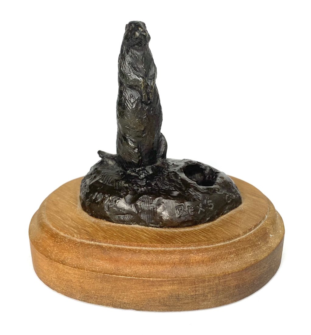 Bronze by Robert Scriver, Rexs Gopher: Bronze by Robert Scriver, Rexs Gopher 4.75"L x 3.5"W x 4.25"H Robert Scriver (source: wiki) Robert Macfie Scriver (1914-1999) was a Montana sculptor who was born on the Blackfeet reservation of Anglop