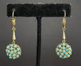 14k and turquoise drop earrings, 3.85 dwts