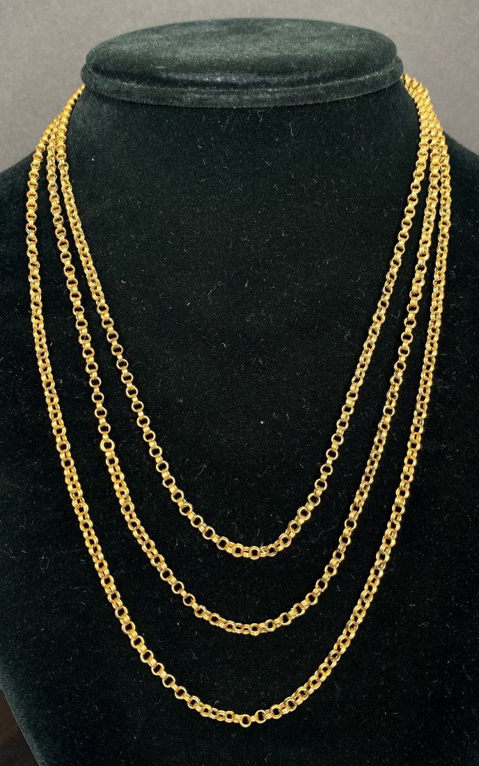 Long 14k chain with swivel, 14.5 dwts (1 of 5)